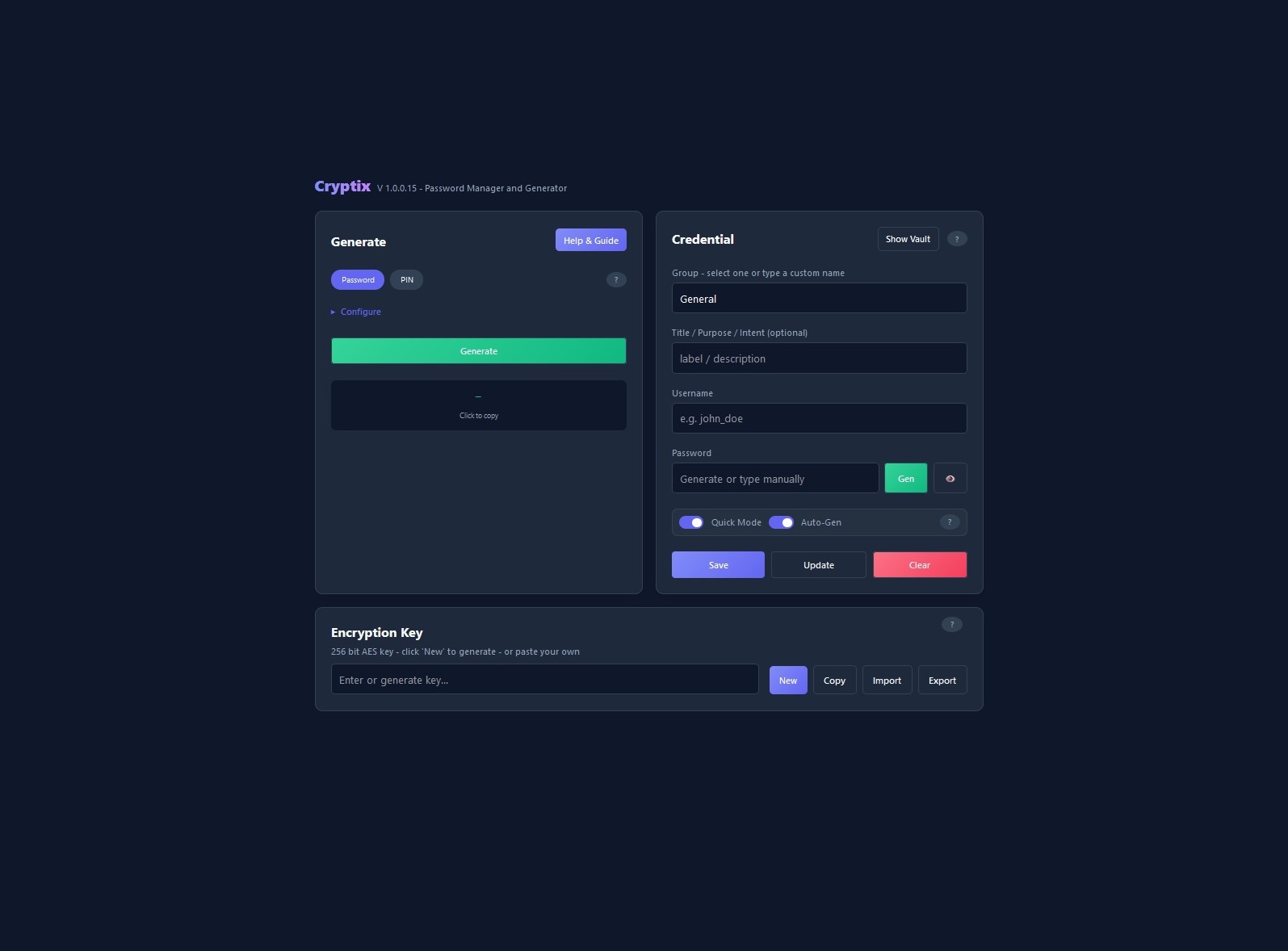 Cryptix: New Release - Version 1.0.0.15 - New Features