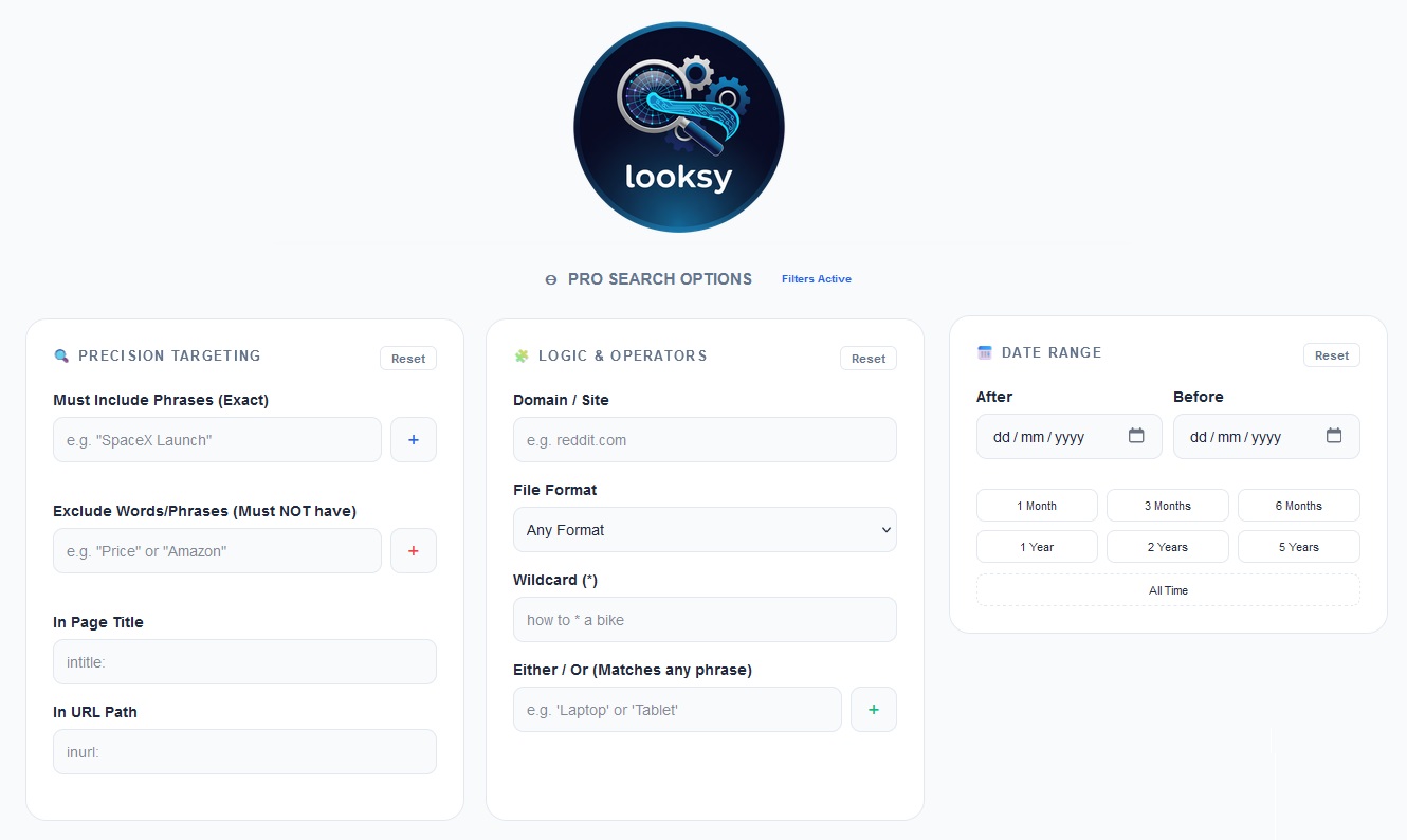 Looksy power-user search made easy