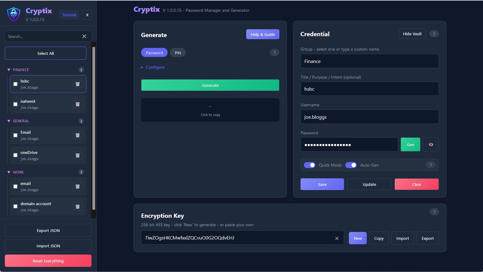 Cryptix Interface Vault Overview